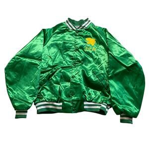 Vintage 80s Jackson Central-Merry High School JCM Cougars Satin Bomber Jacket XL